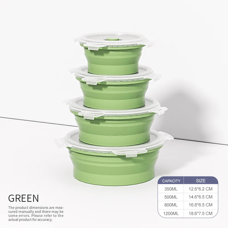 Silicone Collapsible Food Storage Containers Storage Bowls with Lids Microwave Dsers