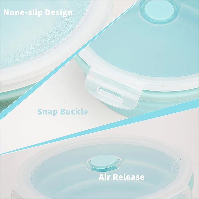 Silicone Collapsible Food Storage Containers Storage Bowls with Lids Microwave Dsers